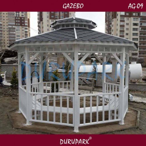 AG09 - Beyaz Sekizgen 4mx4m Gazebo