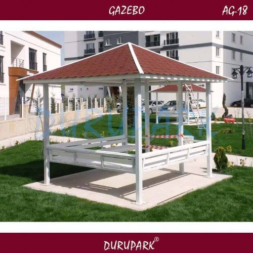 AG18 - Beyaz Kare Metal 2.5mx2.5m Gazebo